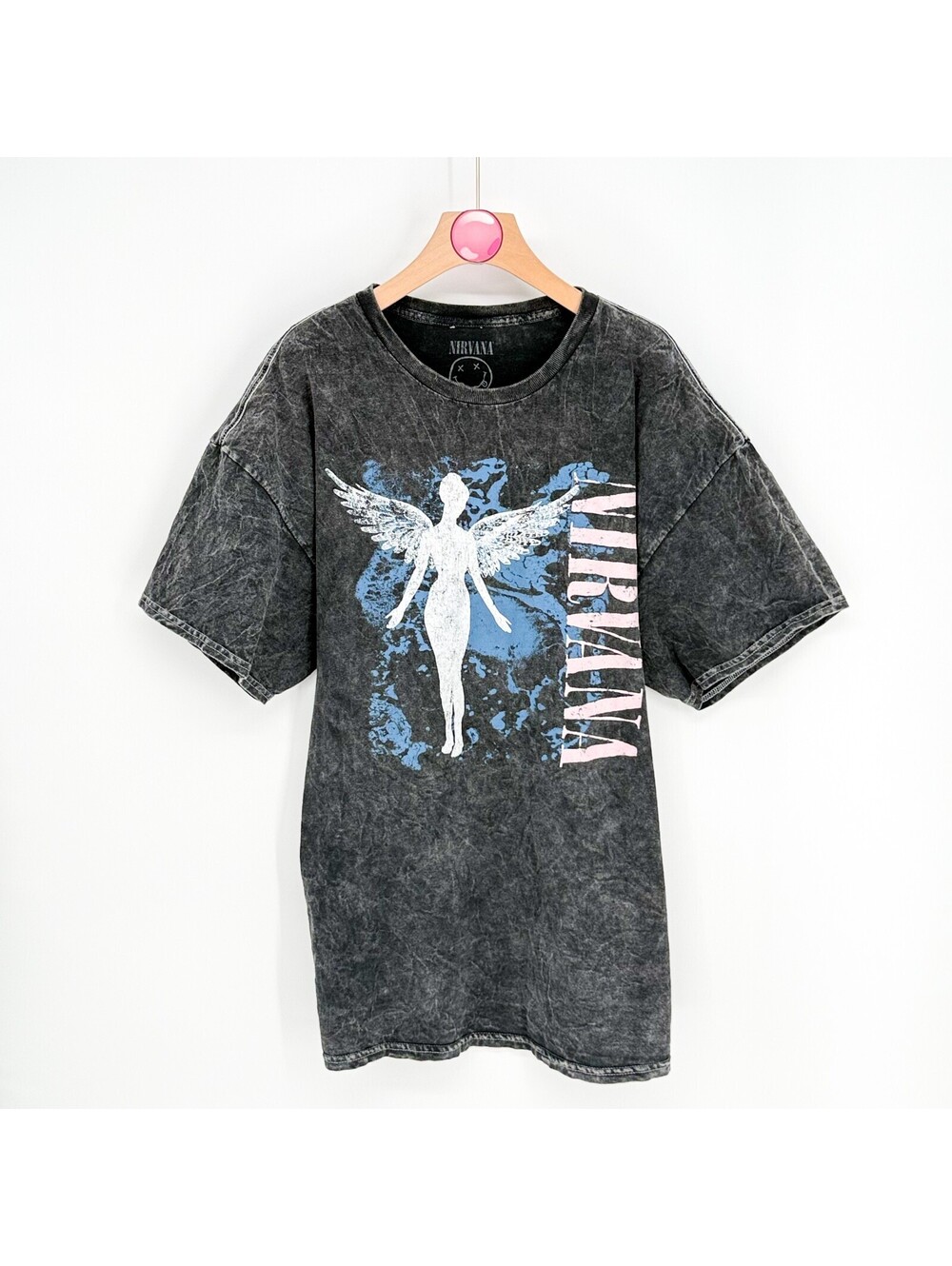 Nirvana In Utero Angel Mineral Wash Tee Grunge Rock Men's 2X